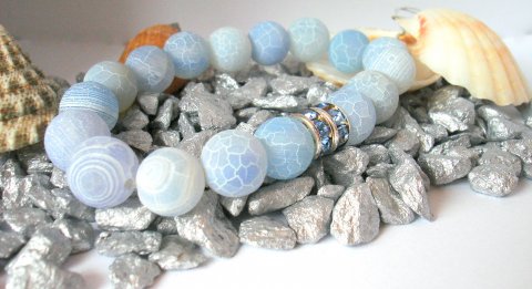 Armbnd m. Krakeleret Bl Agat