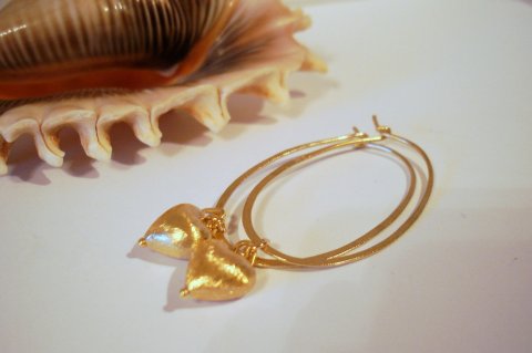 Guld Hoops m. hjerter