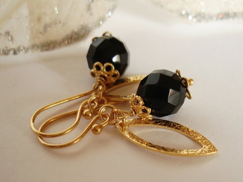 Guldreringe m. Sort Onyx