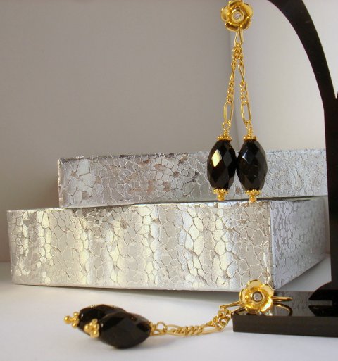 Guldreringe m. Facet Onyx