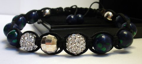 Knyttet Armbnd m. Lapis Malakit