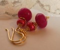 Guldreringe m. Candy-Jade -Pink-