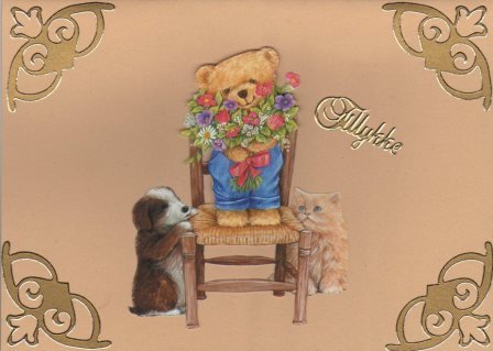 Bamse med blomster