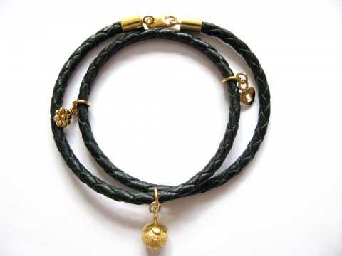 Sort flettet lderarmbnd