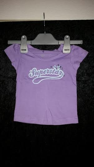Superstar Pige T-shirt Str. 74 / 6-9 mdr Farve Lilla