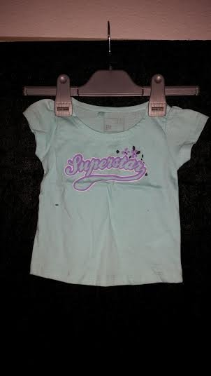 Superstar Pige T-shirt Str. 68 / 4-6 mdr Farve Turkis