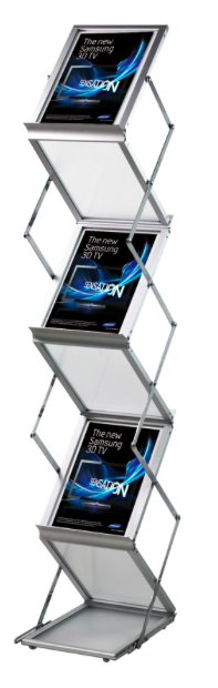 Brochure Rack on Floor, ZigZag, to 6 brochures