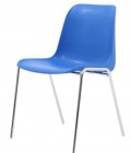 Blue Polypropylen Chair, Crome Frame