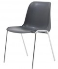 Chair, Polypropylen, Dark Gray, Crome Frame