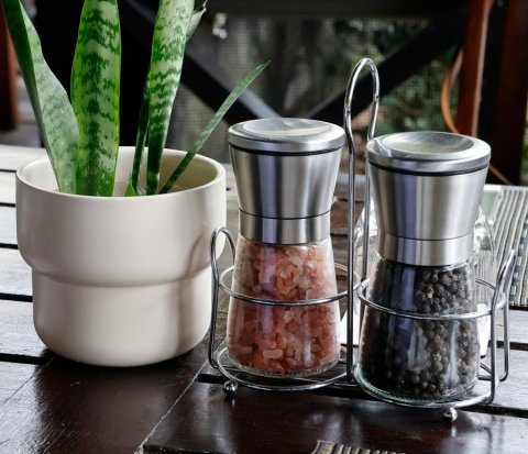 Salt og Pepperkvern i Glass