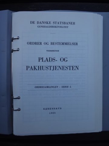 DSB samlemappe -  Plads- og Pakhustjenesten 1965 - Ordresamling