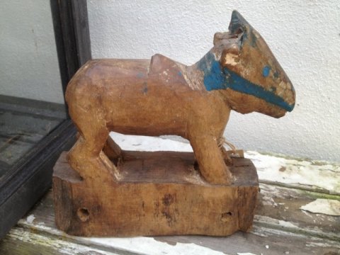Vintage original antik ko,18x19,5 cm