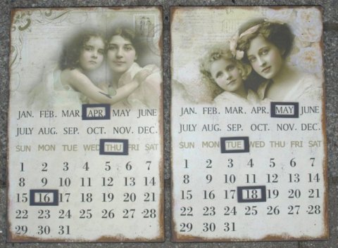 Metal evighedskalender 2 ass. 25x38 cm