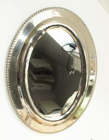 Spejl, 45,5x26,5x1,5 cm, nickel antique