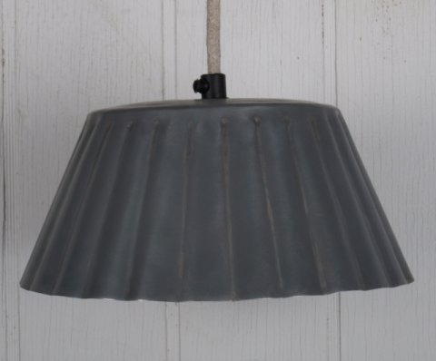 Lampe zink finish, Ø21x9,50cm