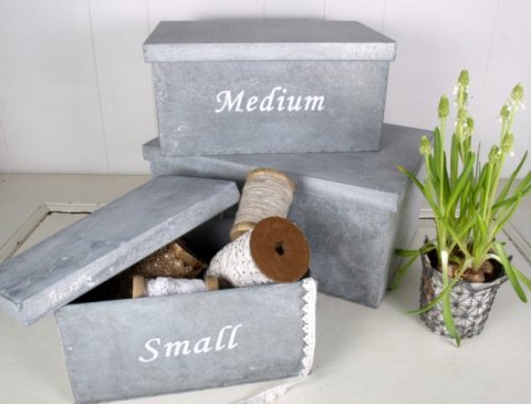 Eisen kisten mit Deckel S/3 grosse 25x35x16 + 20x30x14 + 15x25x12 cm