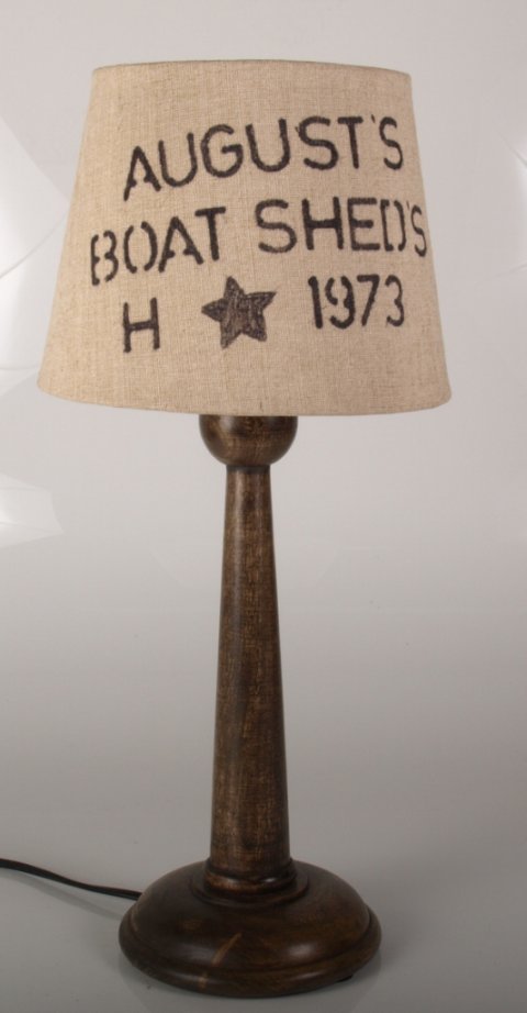 Bordlampe m. skrm i jute H44 cm