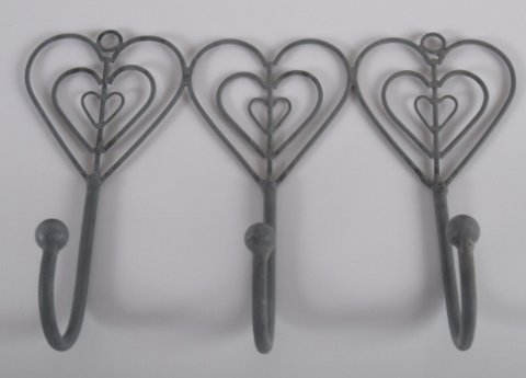 Knage 3 stks. zink, hjerte design