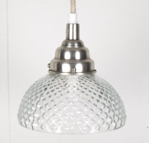 Glas Hnge Lampe, Klar, 16xH7,5 cm
