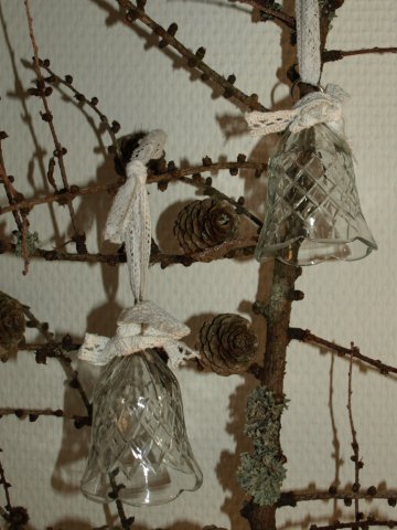 Glasklokke m.slibninger, H5cm