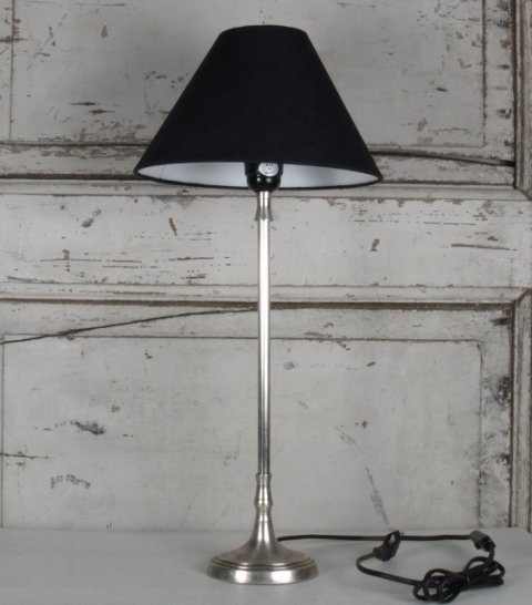 Tischlampe mit schwarzem Schirm, H55cm