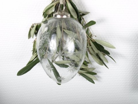 Glaskugle m.slibninger, 15x10 cm