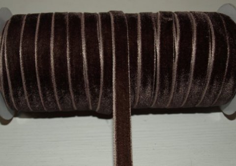 Velourbnd, mrk brun, 10mm