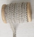 Spitzenband, Grau, Holzrolle, 15mmx10m