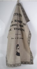 Kchenhandtuch, Leinen/Schwartz text