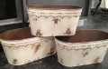 Oval Blumentopf, Creme,  L25 cm
