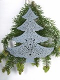 Weihnachtsbaum m. Dekoration, Eisen, 22x17cm