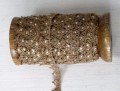 Spitzenband, beige, Holzrolle, 12mmx25m