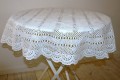 Garten Tischdecke Rund 90cm, Weiss, Vinyl