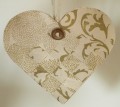 Flettet hjerte natur/guld/Paper heart, nature/gold/Papier Herz, Natur/Gold