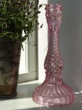 Lysestage glas, rosa, 15 cm