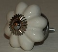 Knop porceln blomst, hvid, 12x4,4 cm