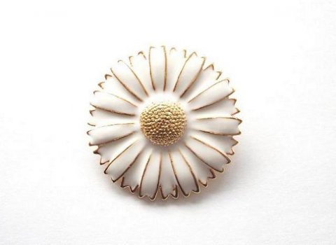 NYHED - Marguerit Broche Hvid/Guld