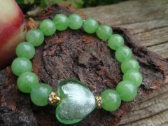 Sommergrnt murano glas hjerte