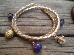 Guld lder m. Charms