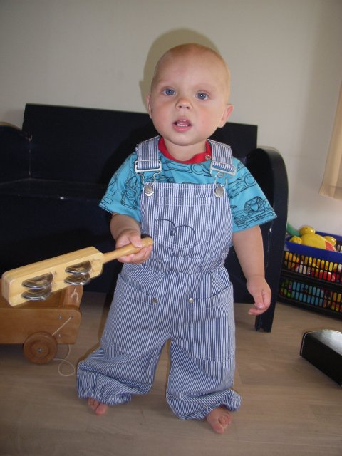 Minimo overalls i mlkedrengestrib