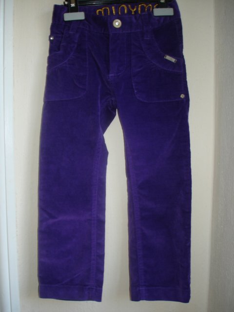Minymo velourbukser med strech lilla str. 92