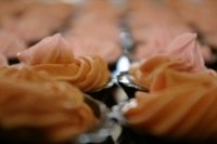 Chokoladeskle med marcipan & jordbrcreme