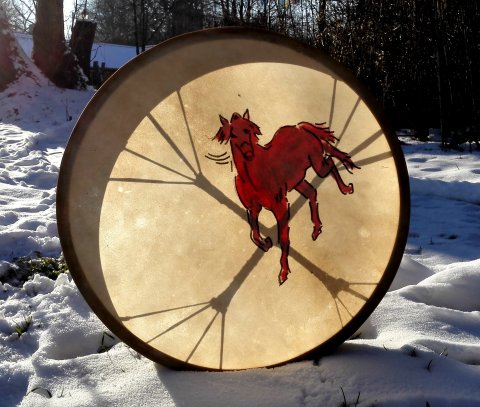 Red Horse, indiansk tromme 46,5 cm