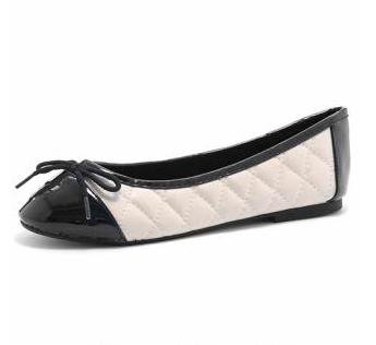 Creme quilted ballerina