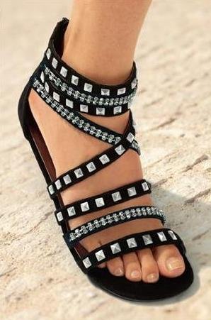 Sort gladiator sandal