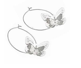 Metallic butterfly hoops