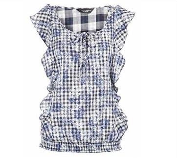 Blue ruffle top