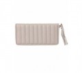 Beige zip quilted pung