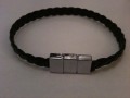 Flettet læderarmbånd