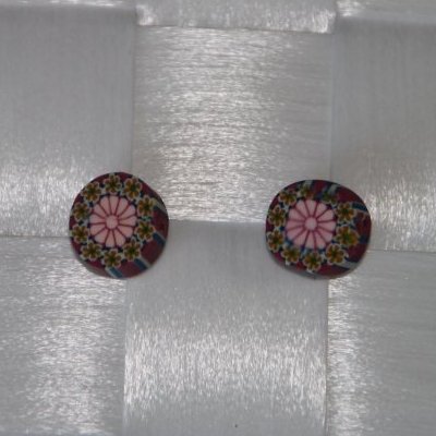 Fimo ørering rosa